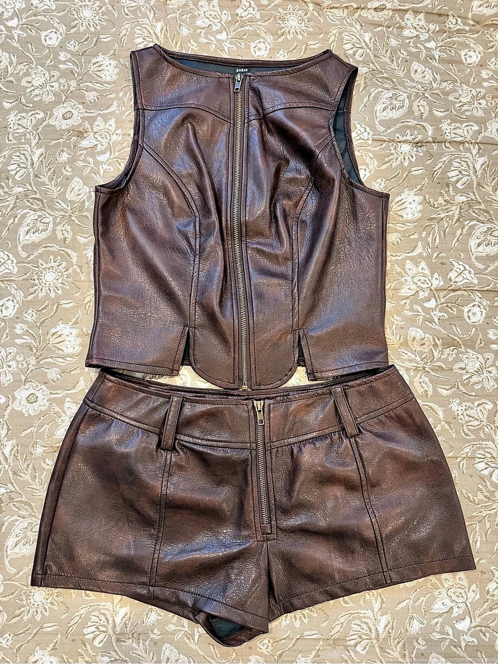 SHEIN Brown Vest and Shorts Set NWT